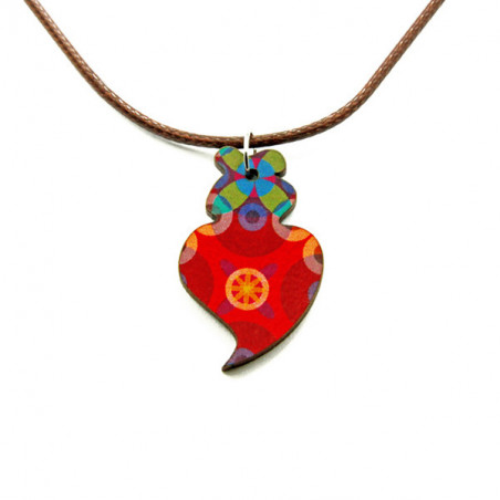 Wooden necklace Heart of Viana Azulejos 1