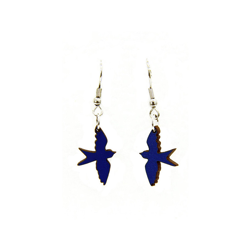 Navy Swallow Drop Earrings