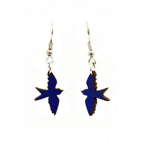 Navy Swallow Drop Earrings