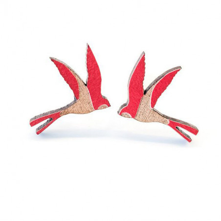 Boucles d'oreilles Hirondelles Rouges Portugal In Box