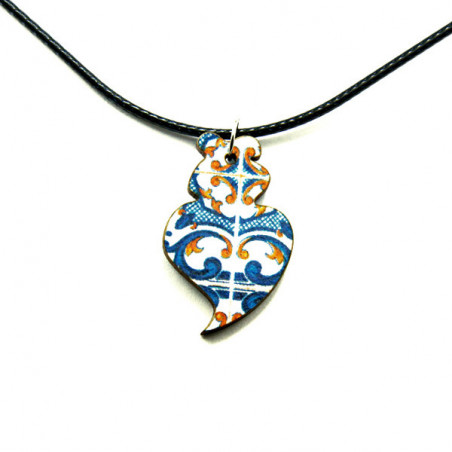 Wooden necklace Heart of Viana Azulejos 5