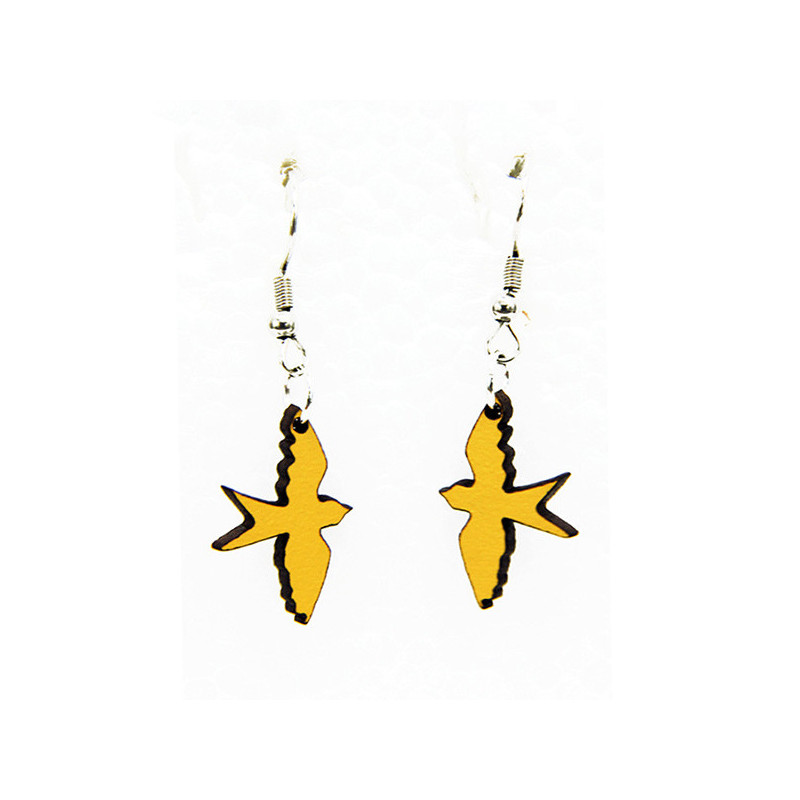 Boucles d'oreilles Pendantes Hirondelles Jaunes Portugal In Box Boucles d'oreilles Pendantes Hirondelles Jaunes Portugal In Box