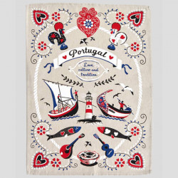 Portuguese Boats Tea Towel