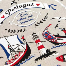 Portuguese Boats Tea Towel