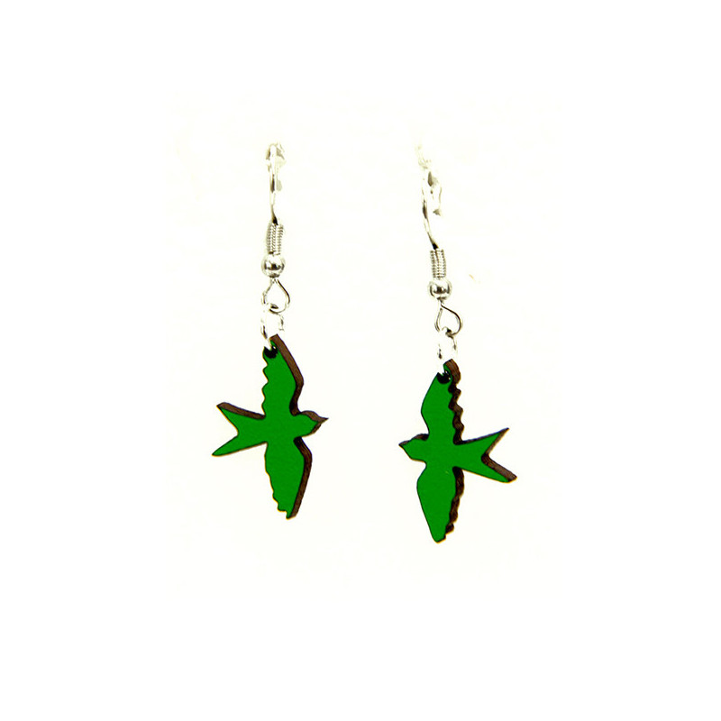 Green Swallow Drop Earrings Green Swallow Drop Earrings