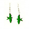Green Swallow Drop Earrings