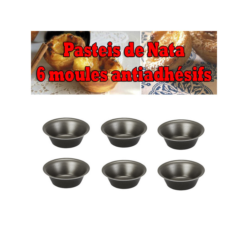 Pack 6 moules antiadhésifs Pasteis de Natas Pack 6 moules antiadhésifs Pasteis de Natas