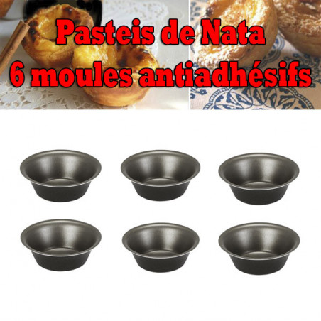 Pack 6 moules antiadhésifs Pasteis de Natas