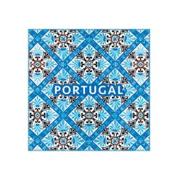 Blue and Brown Floral Portuguese Azulejo Magnet, Traditional Pattern | Portugal In Box