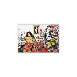 Lisbon Fado Graffiti Magnet - Alfama Street Art Souvenir 8x5.5cm