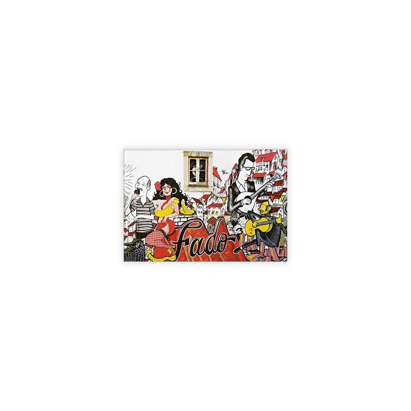 Lisbon Fado Graffiti Magnet - Alfama Street Art Souvenir 8x5.5cm