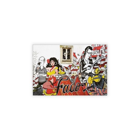 Lisbon Fado Graffiti Magnet - Alfama Street Art Souvenir 8x5.5cm