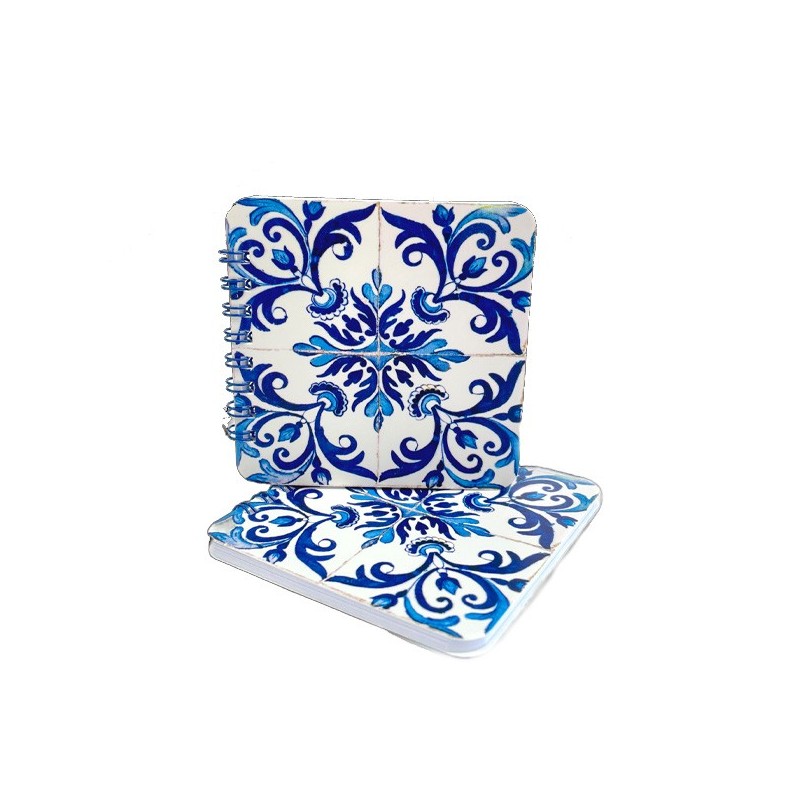 Blue Portugal Azulejo Notebook | Spiral-bound & Design 9.5x9.5cm