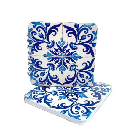 Blue Portugal Azulejo Notebook | Spiral-bound & Design 9.5x9.5cm