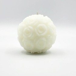 Manulena White Roses Ball Candle - Chic Decor