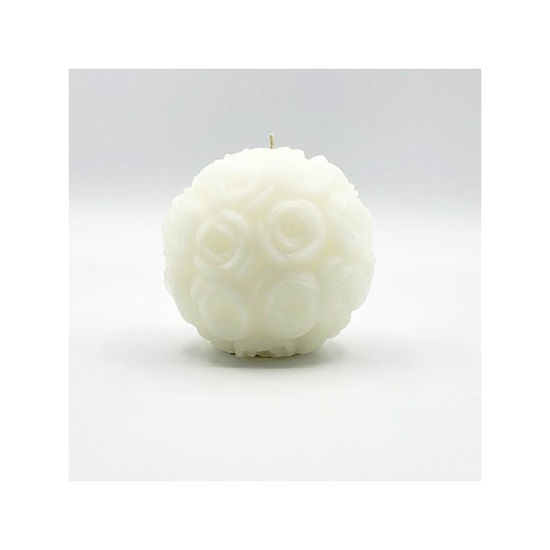 Manulena White Roses Ball Candle - Chic Decor