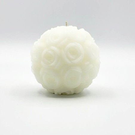 Manulena White Roses Ball Candle - Chic Decor