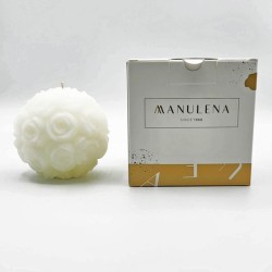 Manulena White Roses Ball Candle - Chic Decor